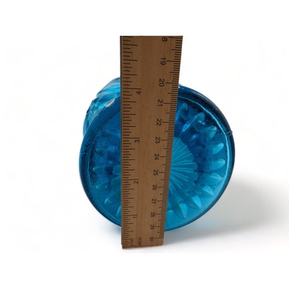 Vintage Rossini Empoli Blue Diamond Print Art Glass Vase Italy  11" Tall - Picture 9 of 11